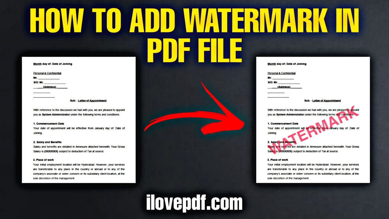 How to add watermark in pdf file using ilovepdf.com | Raghav Ashok