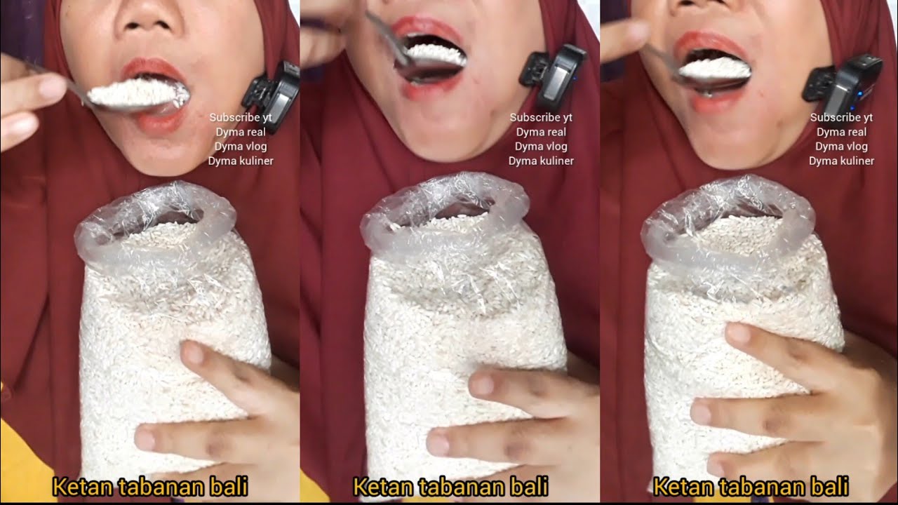DYMA KULINER 💕ASMR RAW RICE EATING 💕Makan Beras Mentah💕 #mukbang @dymaaaaa @Dymakuliner