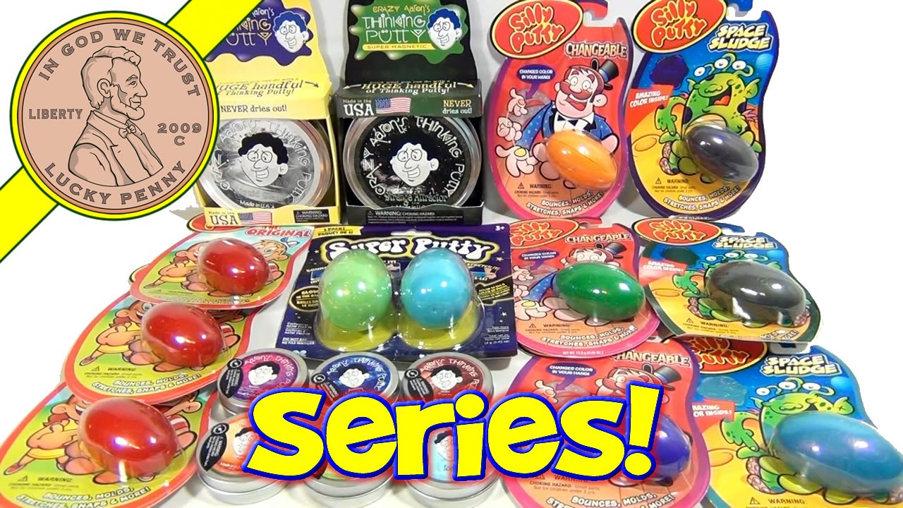 Silly Putty, Космический ил, Цветные сменные элементы, Мыслящий пластилин Аарона, Прозрачный и ма...