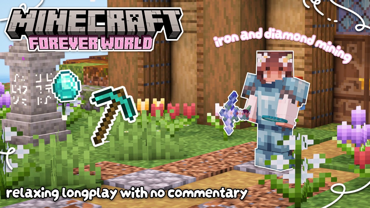 mining for diamonds in my cozy forever world | relaxing minecraft longplay 🌿