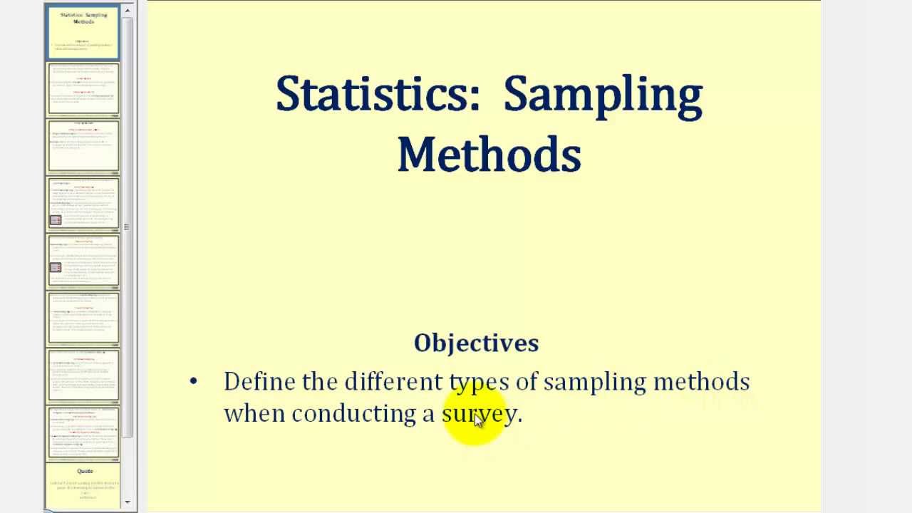 Statistics: Sampling Methods