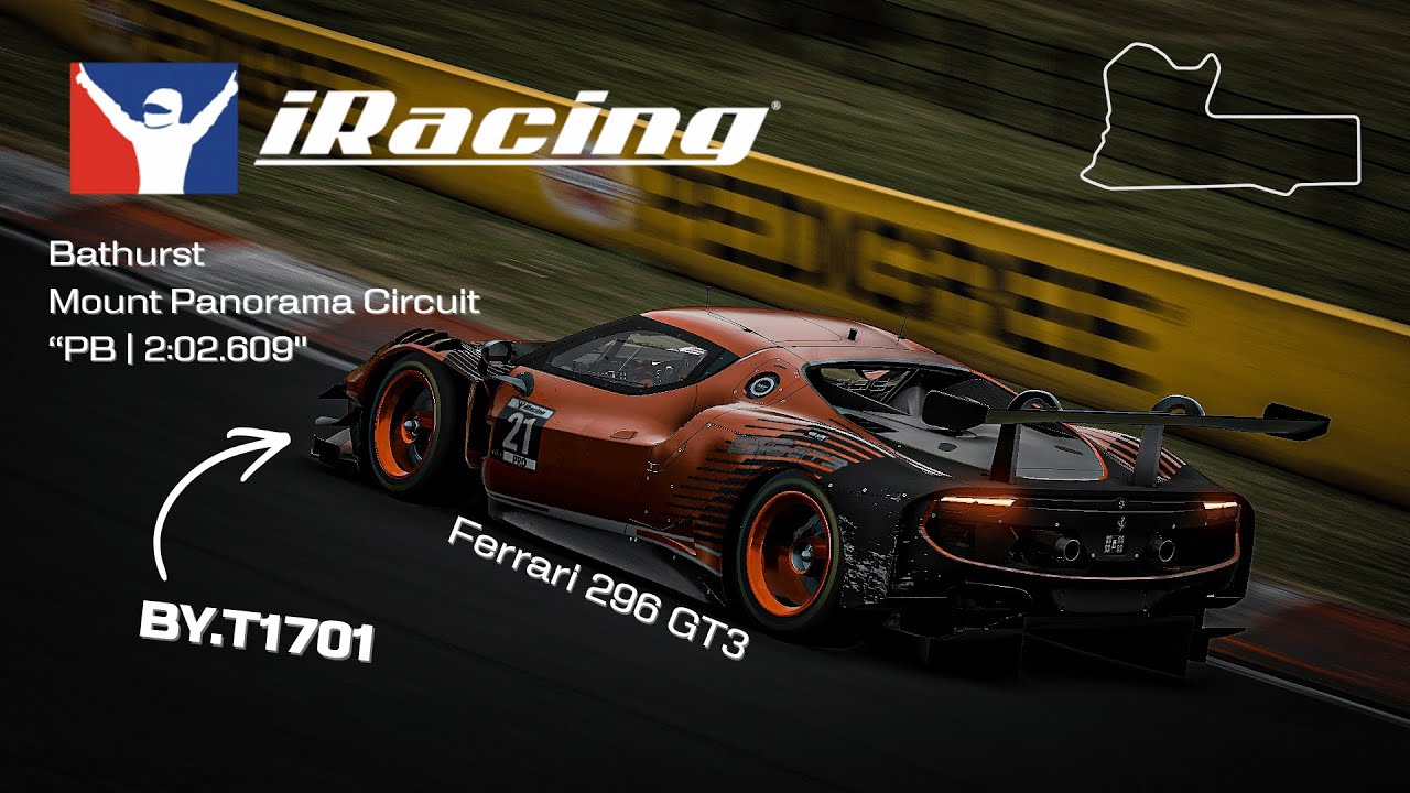 [bathurst] Mount Panorama Circuit | Ferrari 296 GT3 | 2:02.609 | iRacing | By.T1701🇹🇭