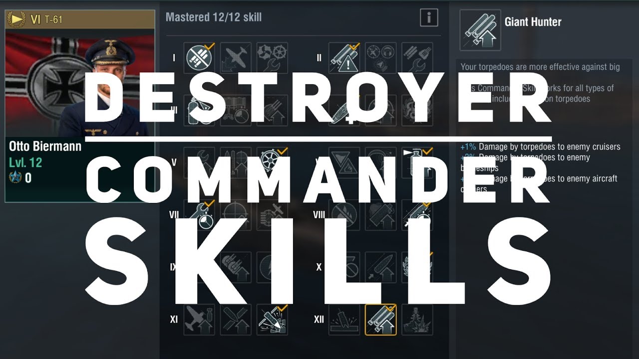 World of Warships Blitz Destroyer Commander Skill Guide