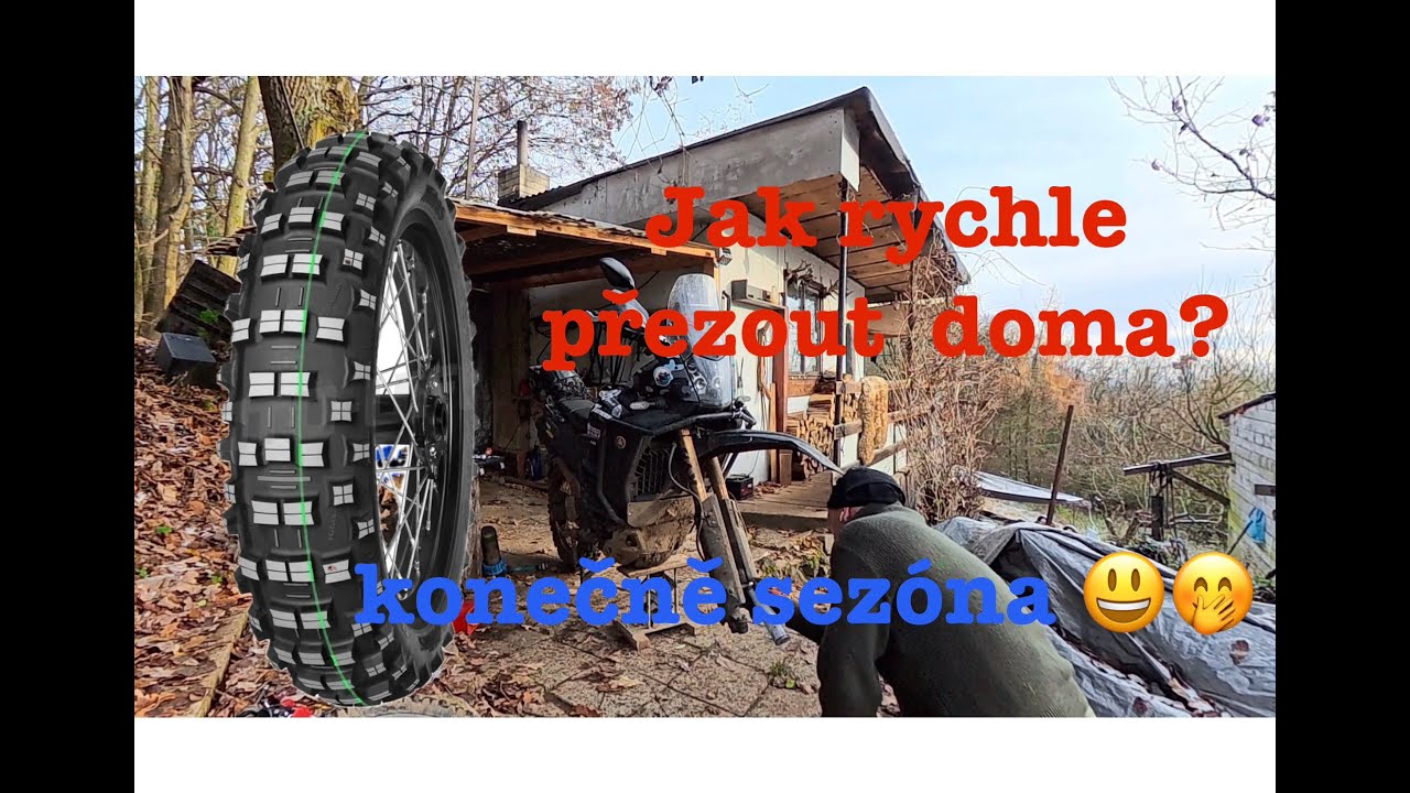 Jak rychle přehodit pneu na motorce aneb konečně sezóna začíná  😀 a drobet poježdění 😆
