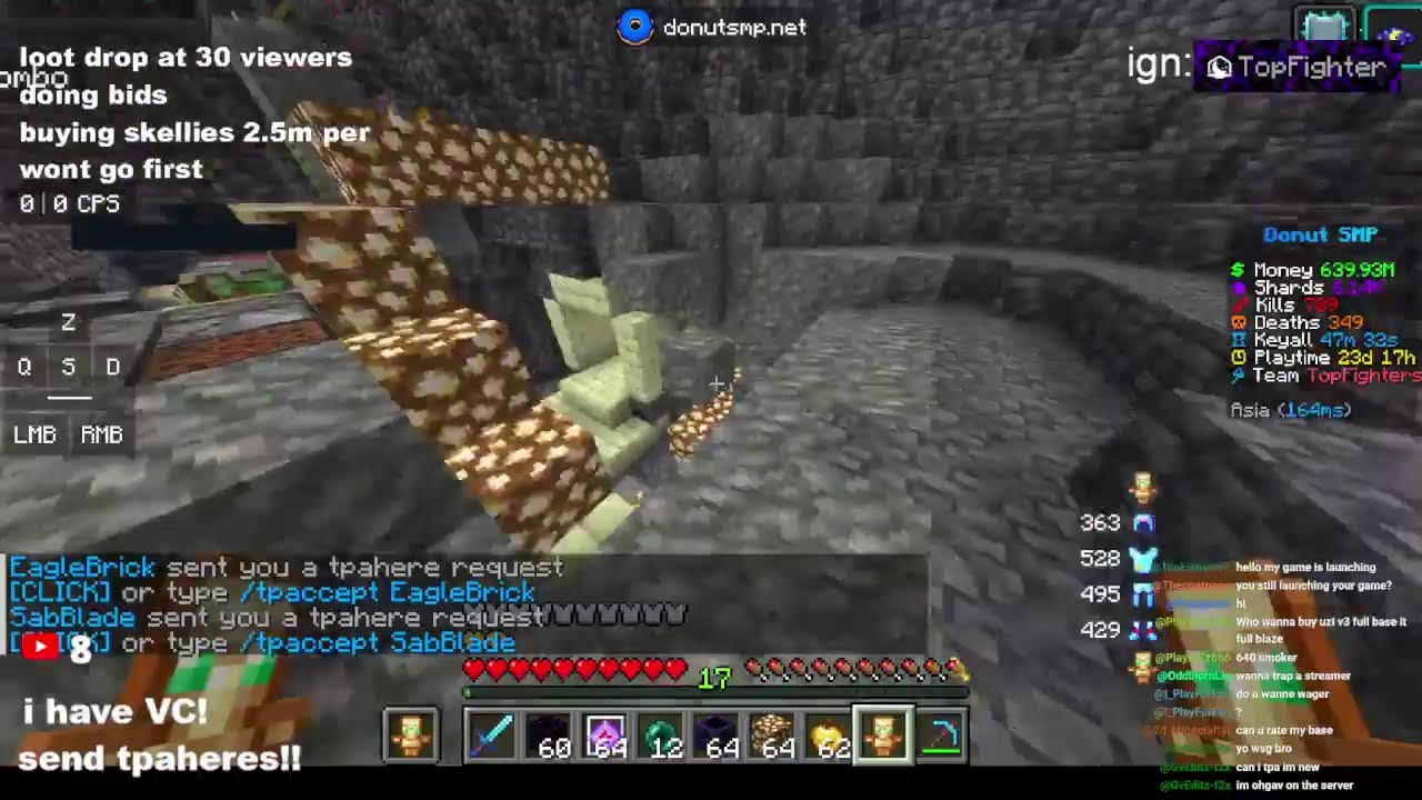 donut smp live | 300k per base rating bases +50m loot drop at 30 viewers + doing auctions, IM RICH