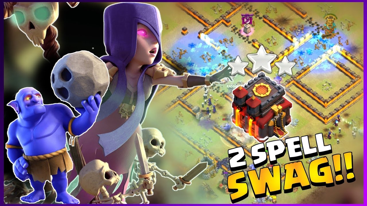 Th10 Bowler Witch Attack Strategy!! (SWAG 2 SPELL) | Best Th10 War Attack Strategy - Clash of Clans