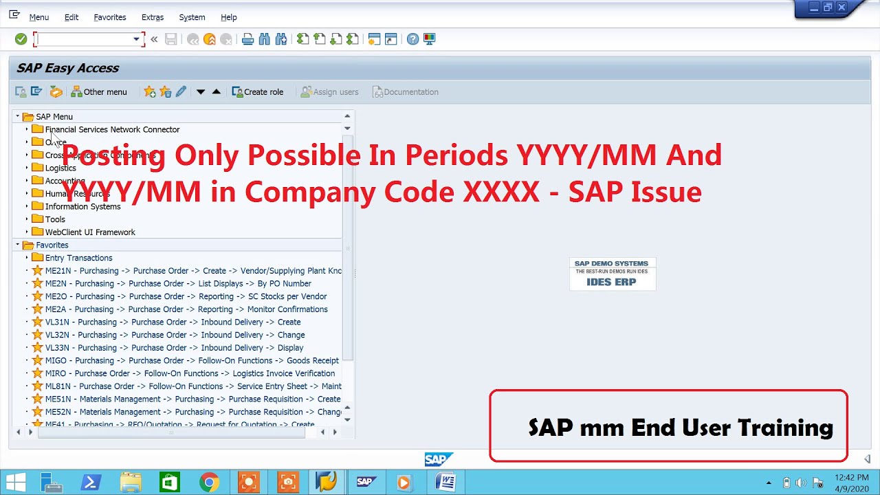 Posting Only Possible In Periods YYYY/MM And YYYY/MM in Company Code XXXX - SAP Issue