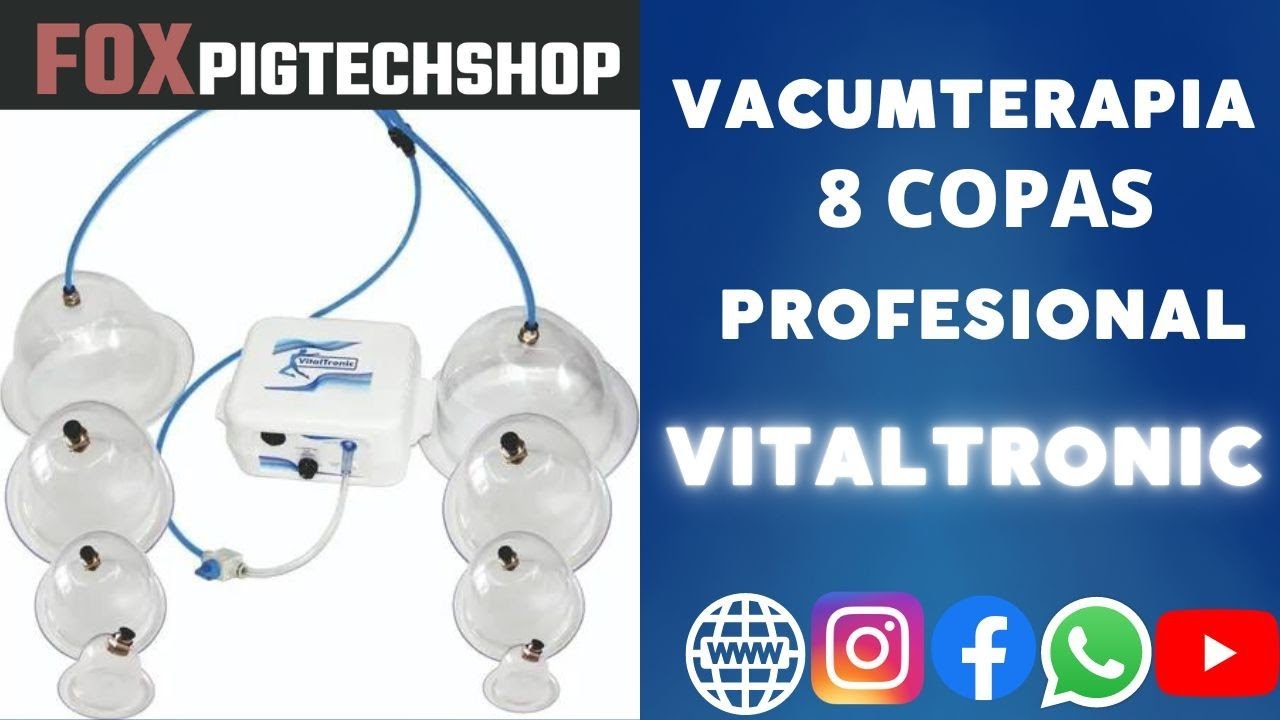 Vacumterapia Vitaltronic - 8 Copas - Gl&uacute;teos - Busto - abdomen || &iquest;c&oacute;mo se utiliza?