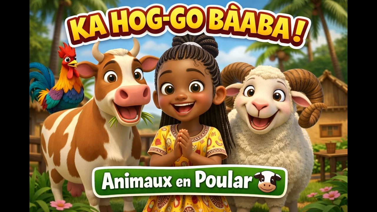 Les animaux de la ferme en Pular et en français | Comptine africaine pour apprendre les langues