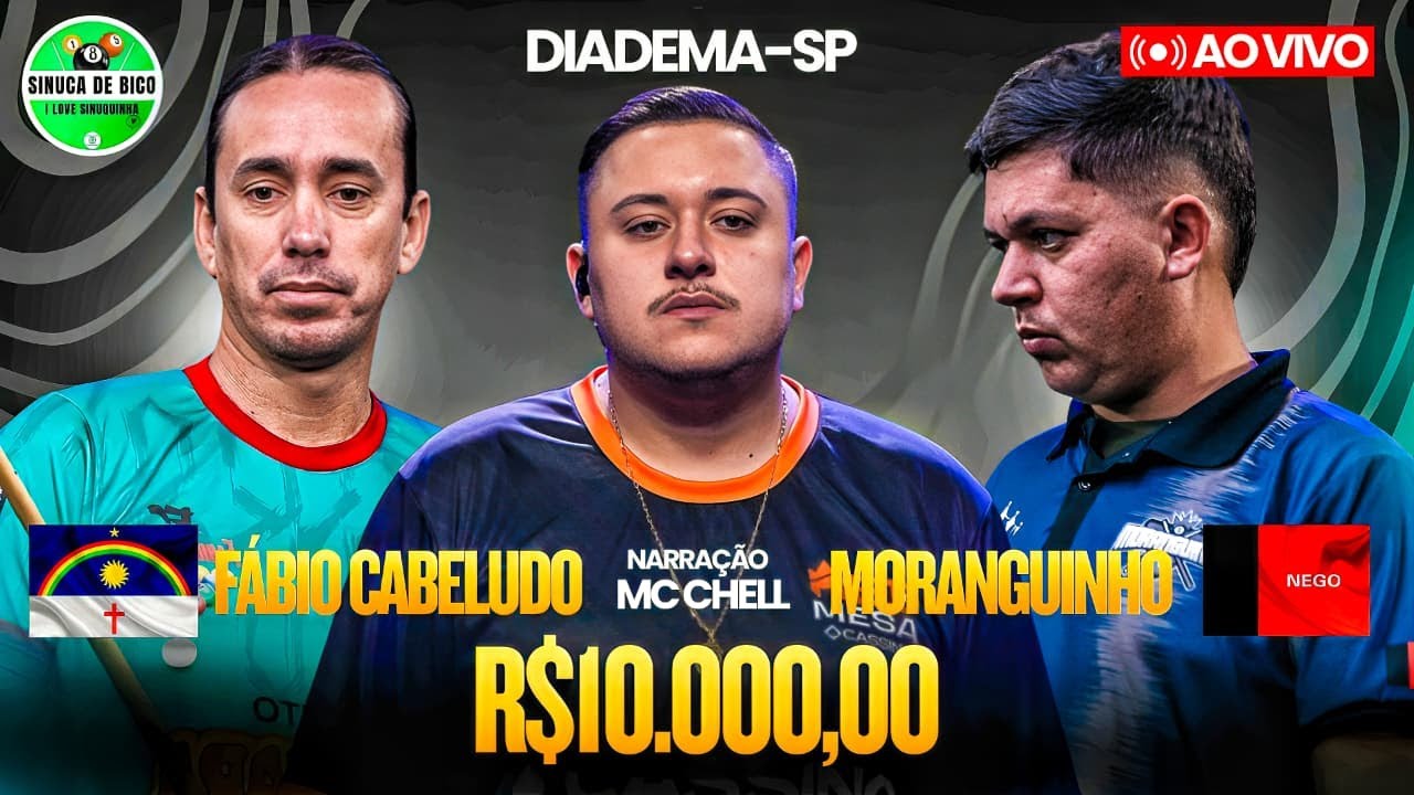 02/02 - MORANGUINHO X FABIO CABELUDO - REVANCHE SINUCA AO VIVO EM DIADEMA SP - MC CHELL #015