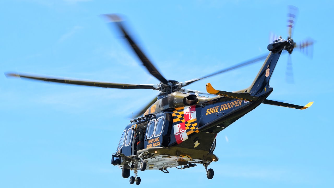 Maryland State Police Aviation Command Trooper 4 Landing In Ocean City MD 6-18-25