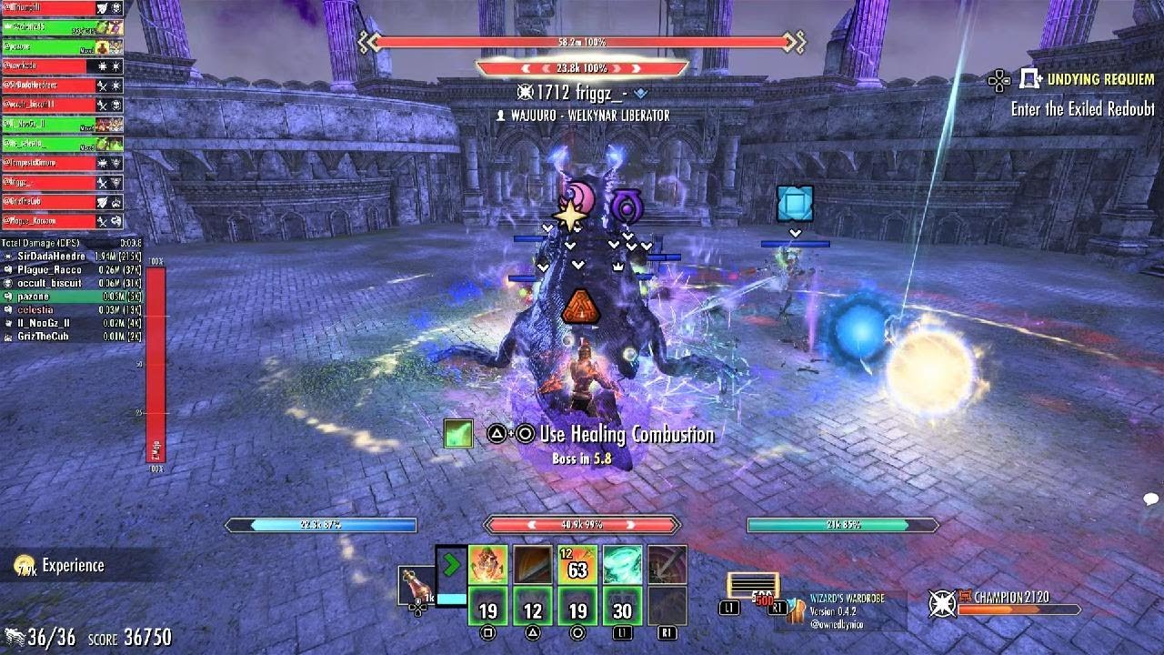 Eso Gryphon Heart main tank pov 132k score