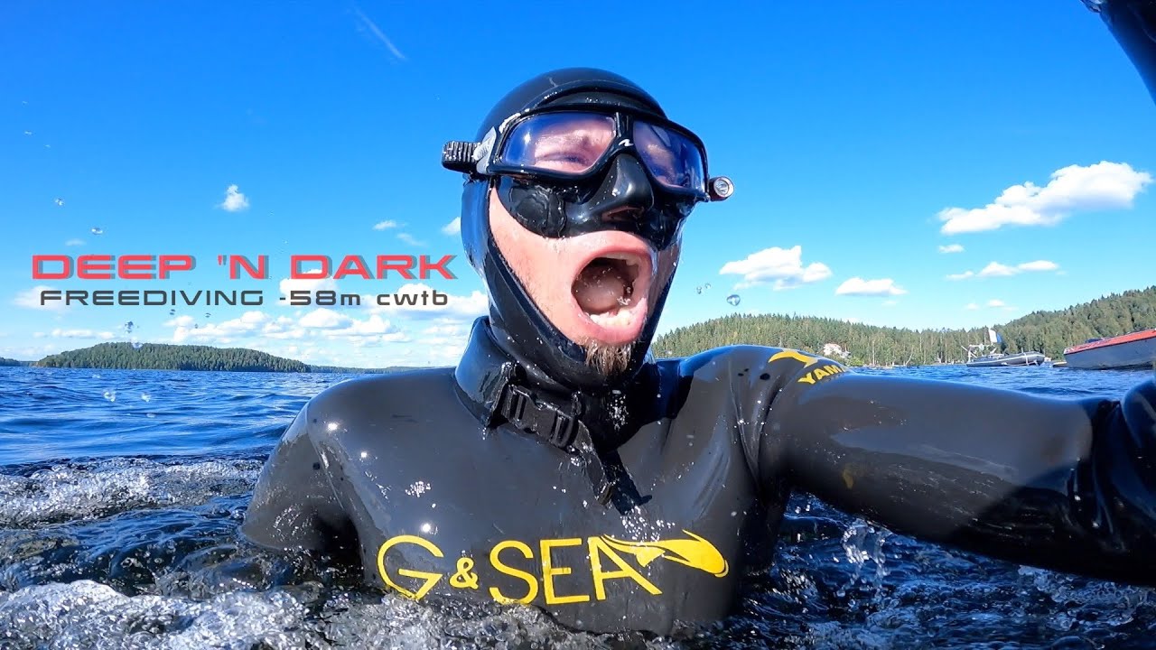 Deep N' dark - freediving to -58 meters at lake Päijänne