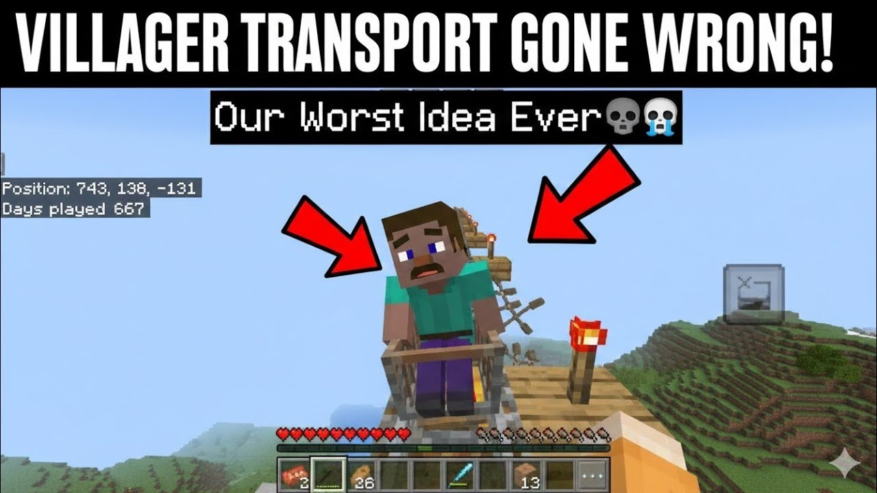Villager Transport Gone WRONG! Our Worst Idea Ever 😭💀 | Minecraft Survival