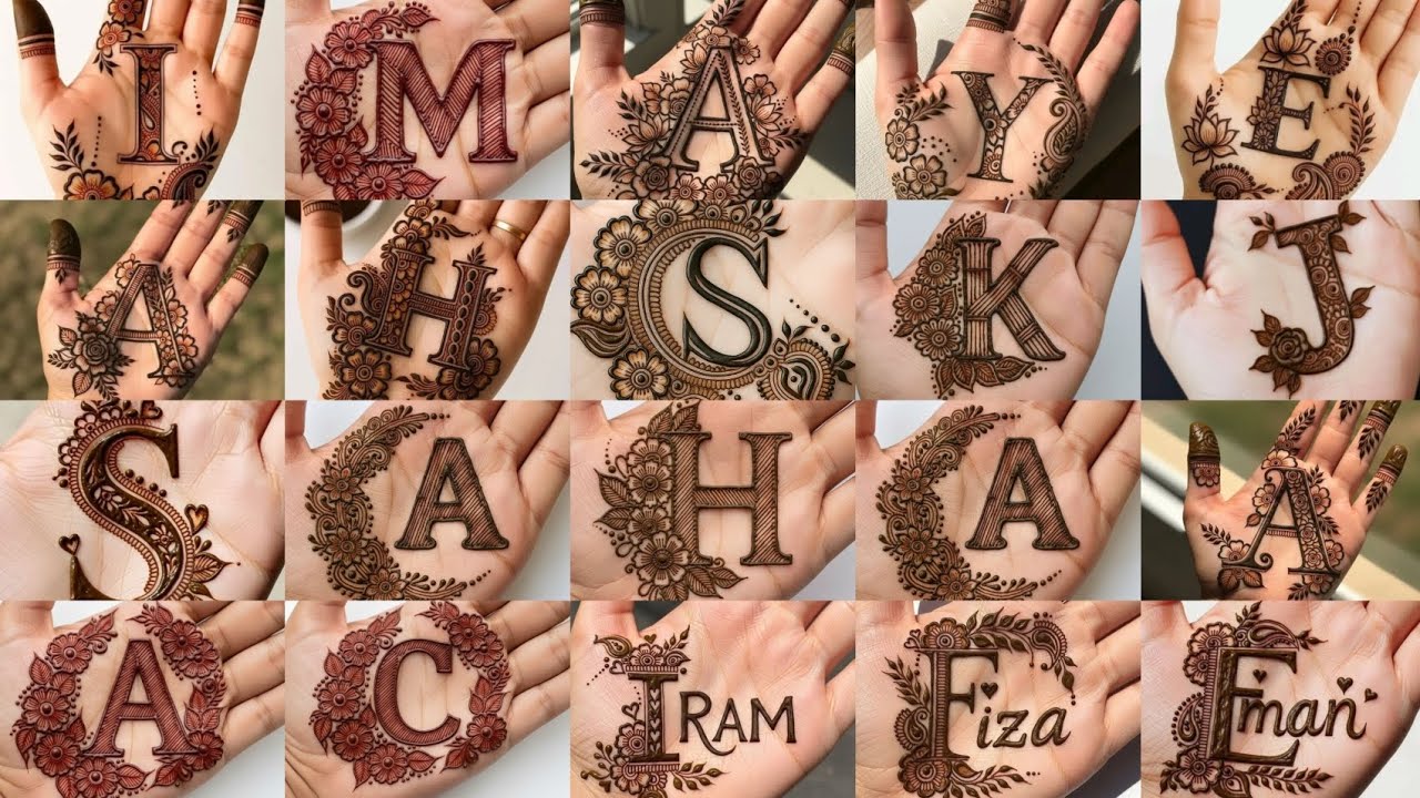 Alphabet A-Z🔥Mehndi Tattoo Design| Letter Mehndi Design| Simple Mehndi Design| Letter Tattoo Design 