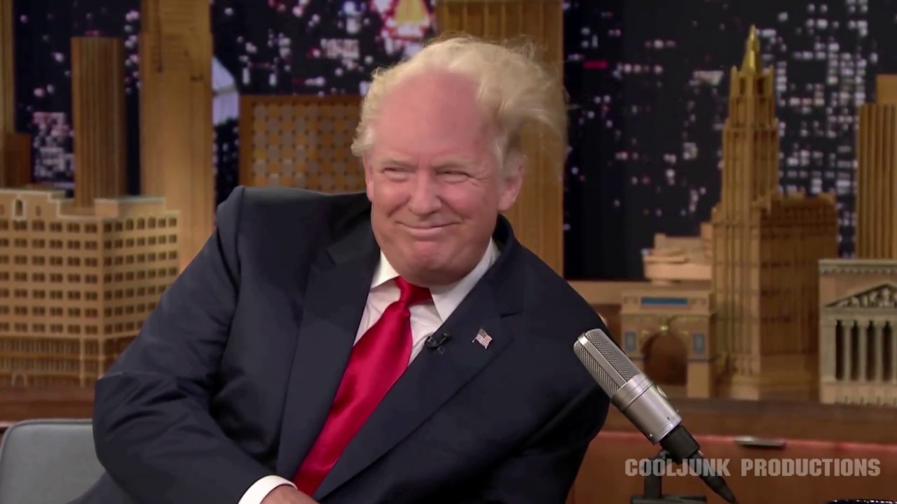 Jimmy Fallon rips off  Donald Trump's Hair