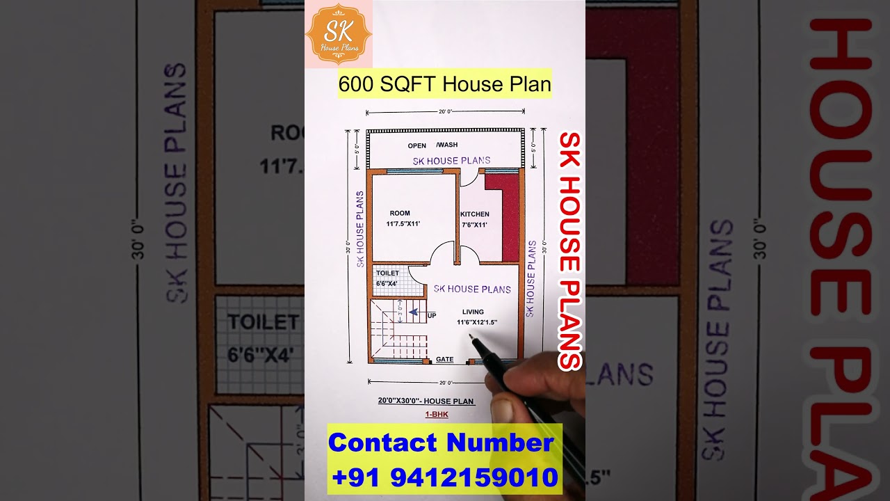 NEW 1BHK House Design 600 sqft / New 2024 1BHK Small Home Design (S NO 2370)