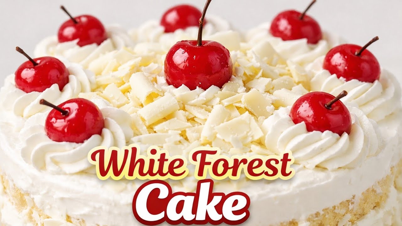 White forest cake 🍰 soft and creamy layer recipe 🍰#trending #viral #cake 