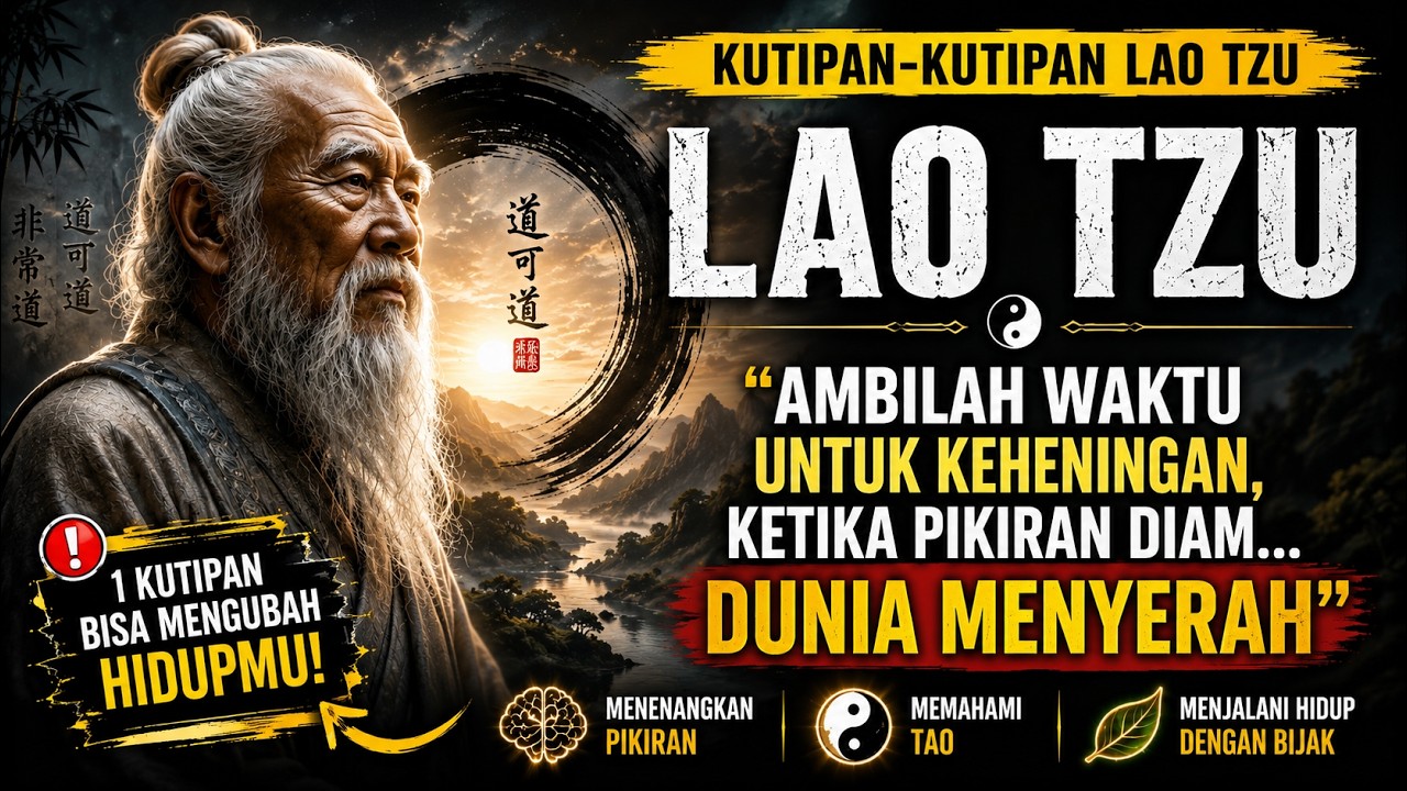 LAO TZU | BIARKAN MENGALIR SECARA NATURAL, BERJALAN SEPERTI APA ADANYA MENGIKUTI ALIRAN KEHIDUPAN