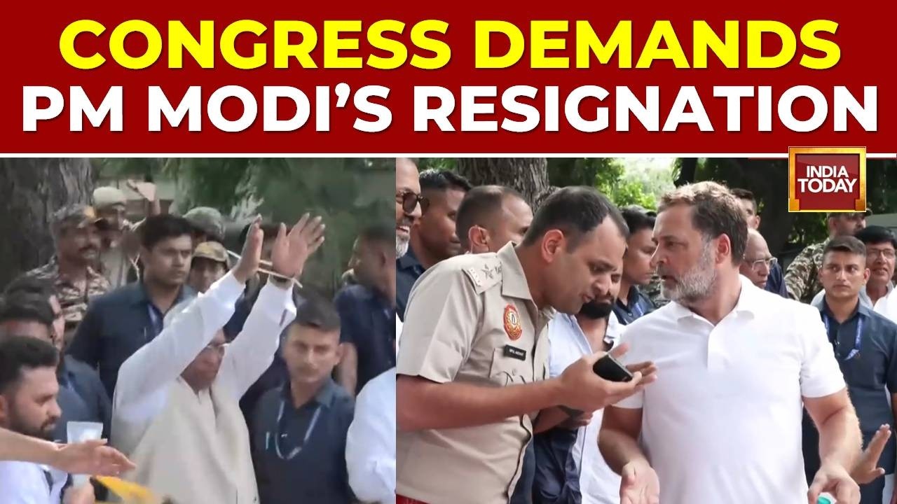 Congress Protest: Cong Demands PM Modi's Resignation | Rahul Gandhi Protest | Mallikarjun Kharge