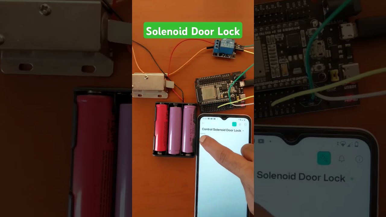 Control Solenoid Door Lock with ESP32 & Blynk IoT.#shorts #iotprojects #iot #solenoidvalve #blynkiot