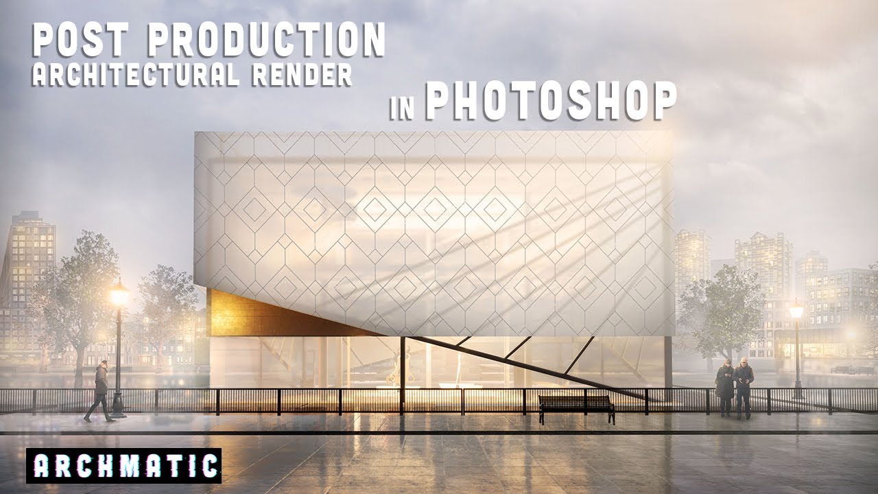 Post Production Architectural Render in PhotoShop (Art Gallery)