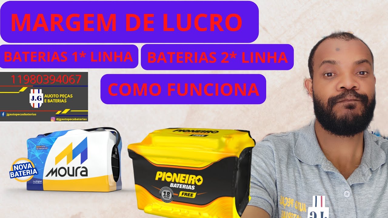 MARGEM DE LUCRO DE BATERIA DE 1* LINHA MESMA BATERIA 2* LINHA COMO FUNCIONA EU TI CONTO TUDO