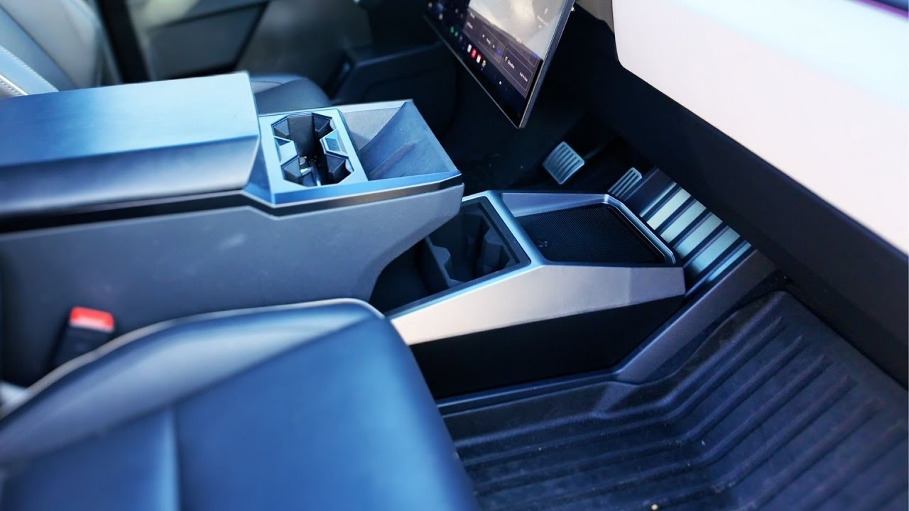 Cybertruck center console organizer & under screen storage