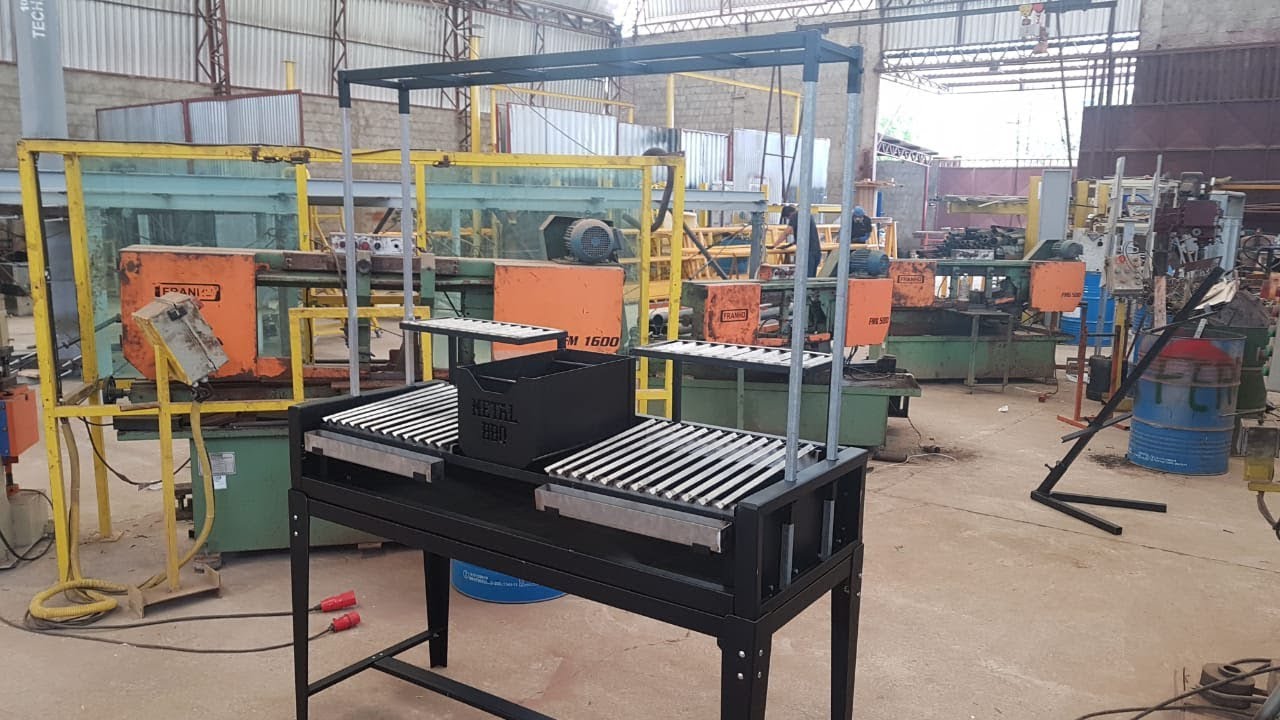 Parrilla completa com varal completamente em aço