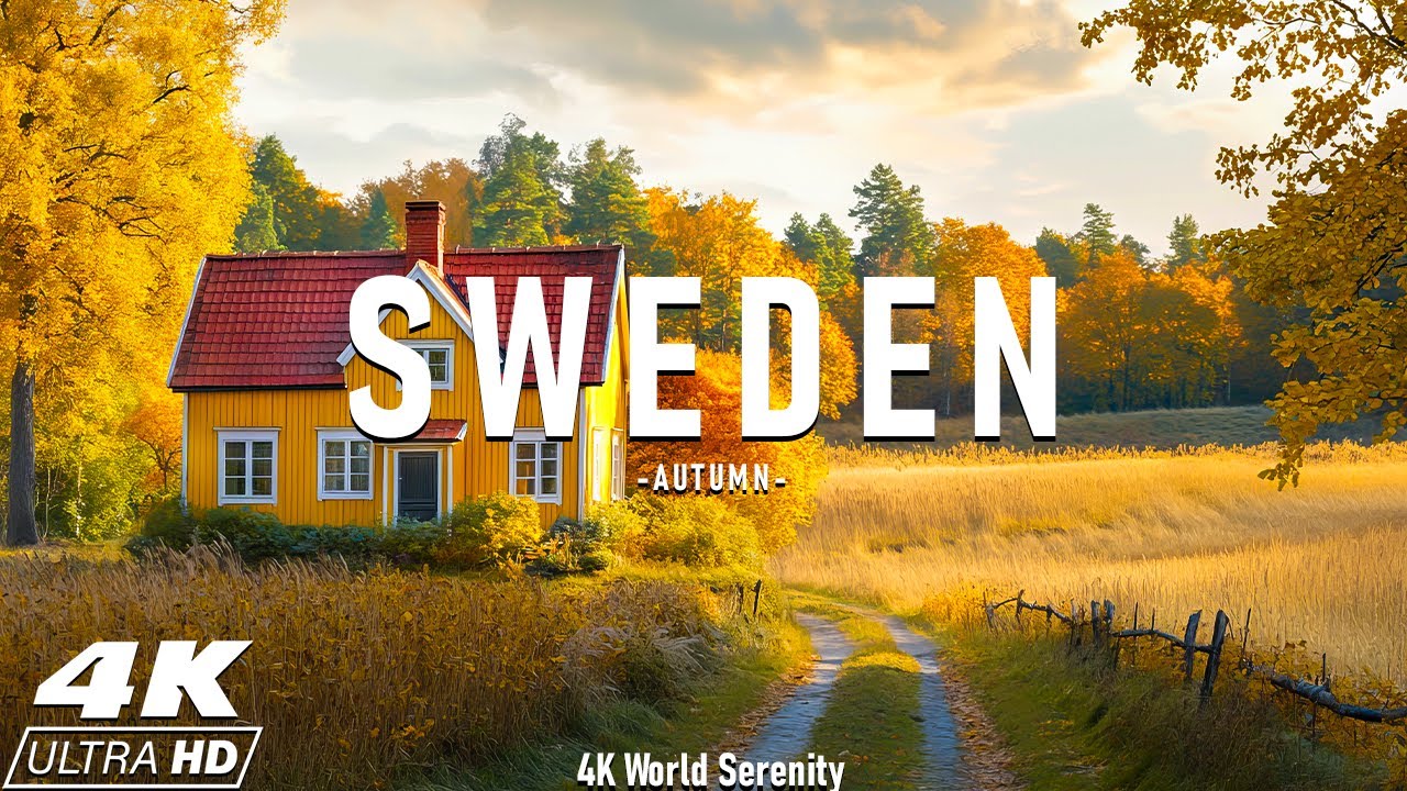 Осень Швеция 4K Ultra HD • Потрясающие кадры Швеции, живописный фильм для релаксации с успокаива