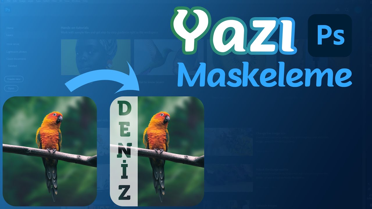 PHOTOSHOP YAZI MASKELEME | TEXT MASKİNG | DERS 21