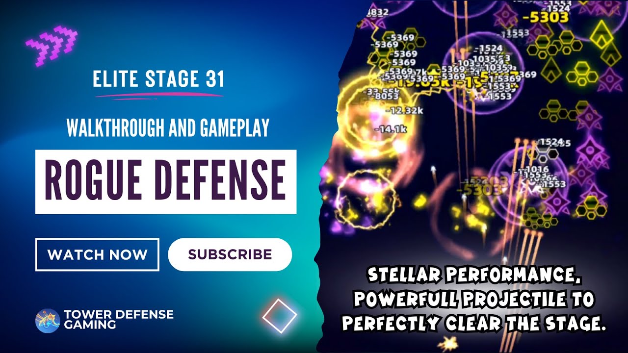 Rogue Defense Elite Mission 31 - Stellar Performance, Powerfull Starburst Mortar And Lightning Bombs
