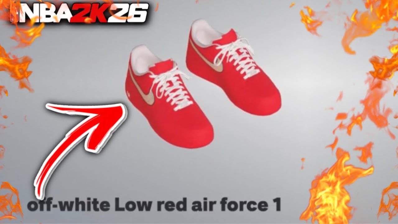 Off-White X Nike Air Force 1 Low Red - NBA2K26 - Shoe Creator