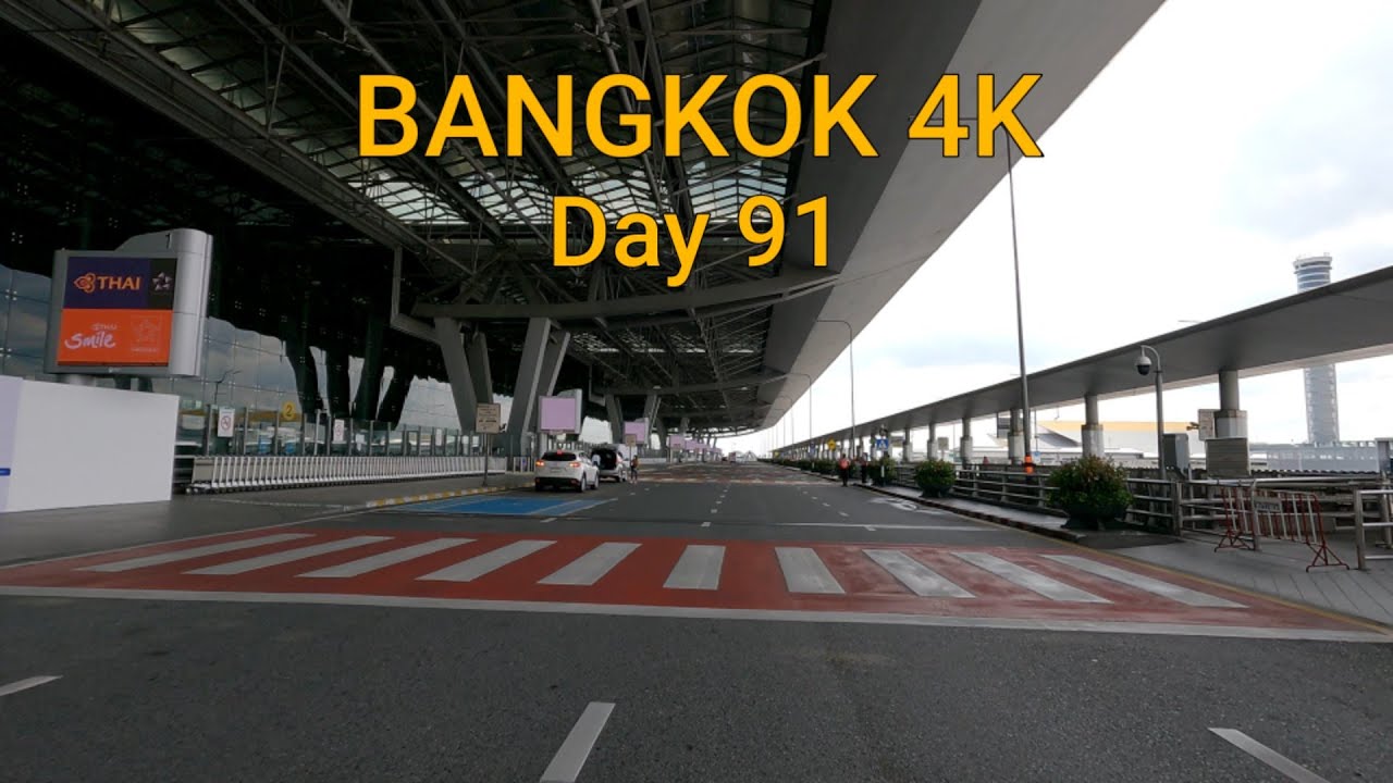 Stunning Bangkok Scenic 4K - International Airport Driving - Relaxation Video - Thailand Day91