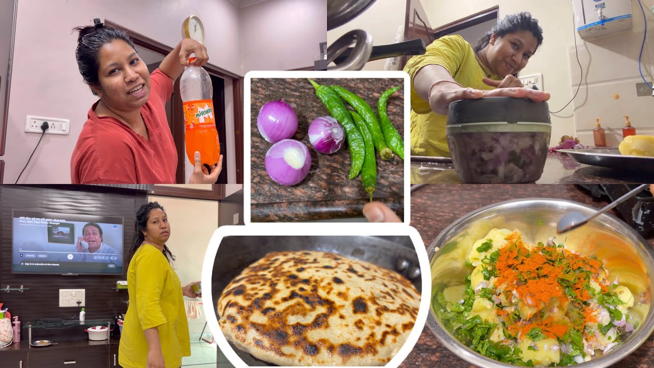 Surbhi Ne Banaye Chat Pate Aalu Ke Paratha 😋🤪