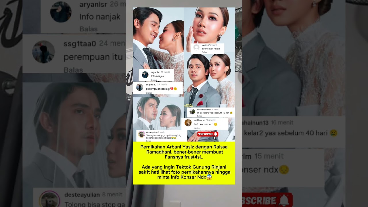 Pernikahan Arbani Yasiz dengan Raissa Ramadhani, bener-bener membuat Fansnya frust4si..