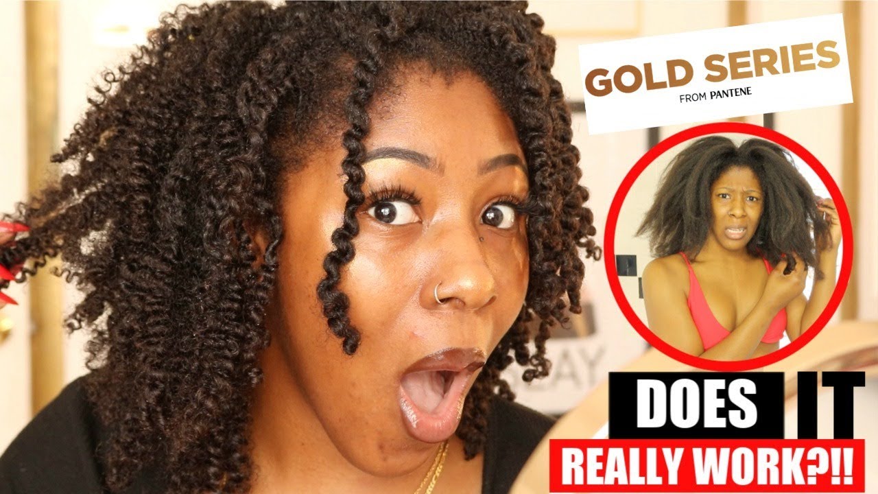 Does GOLD SERIES from Pantene REALLY work on THICK, KINKY TYPE 4 NATURAL HAIR?!!👀🐸☕️
