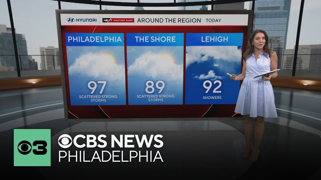 Hot, muggy Friday with scattered strong storms possible in Philadelphia area | NEXT Weather