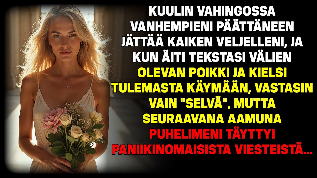 Vanhempani päättivät jättää kaiken veljelleni. Sitten äiti viestitti: “Meidän välit ovat ohi!..”