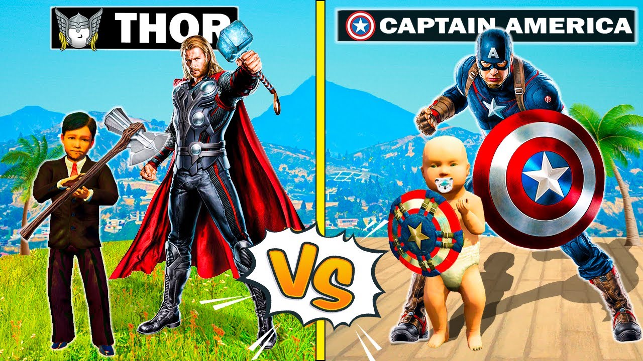 THOR Family vs CAPTAIN AMERICA Family in GTA 5