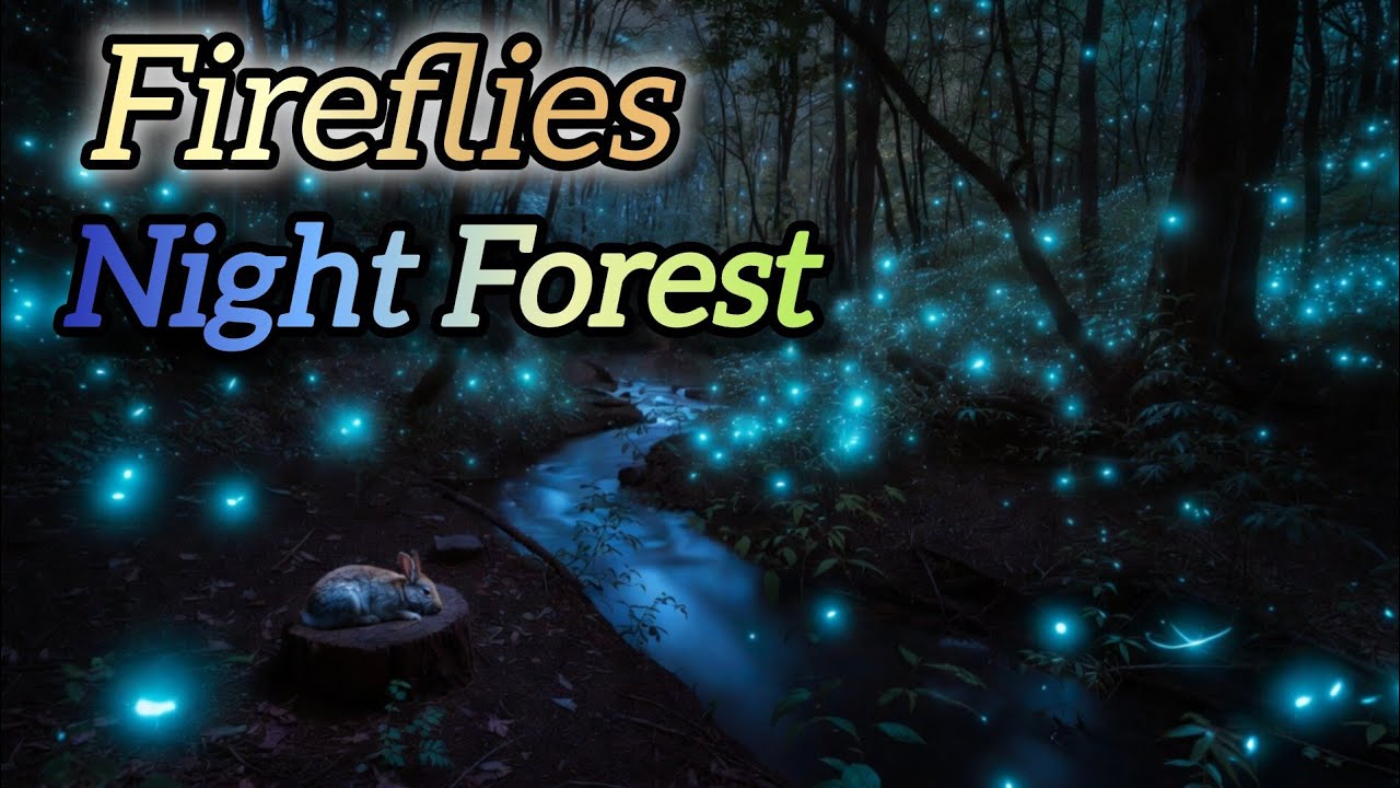 Calm Night Forest | Fireflies Ambient Sounds for Sleep