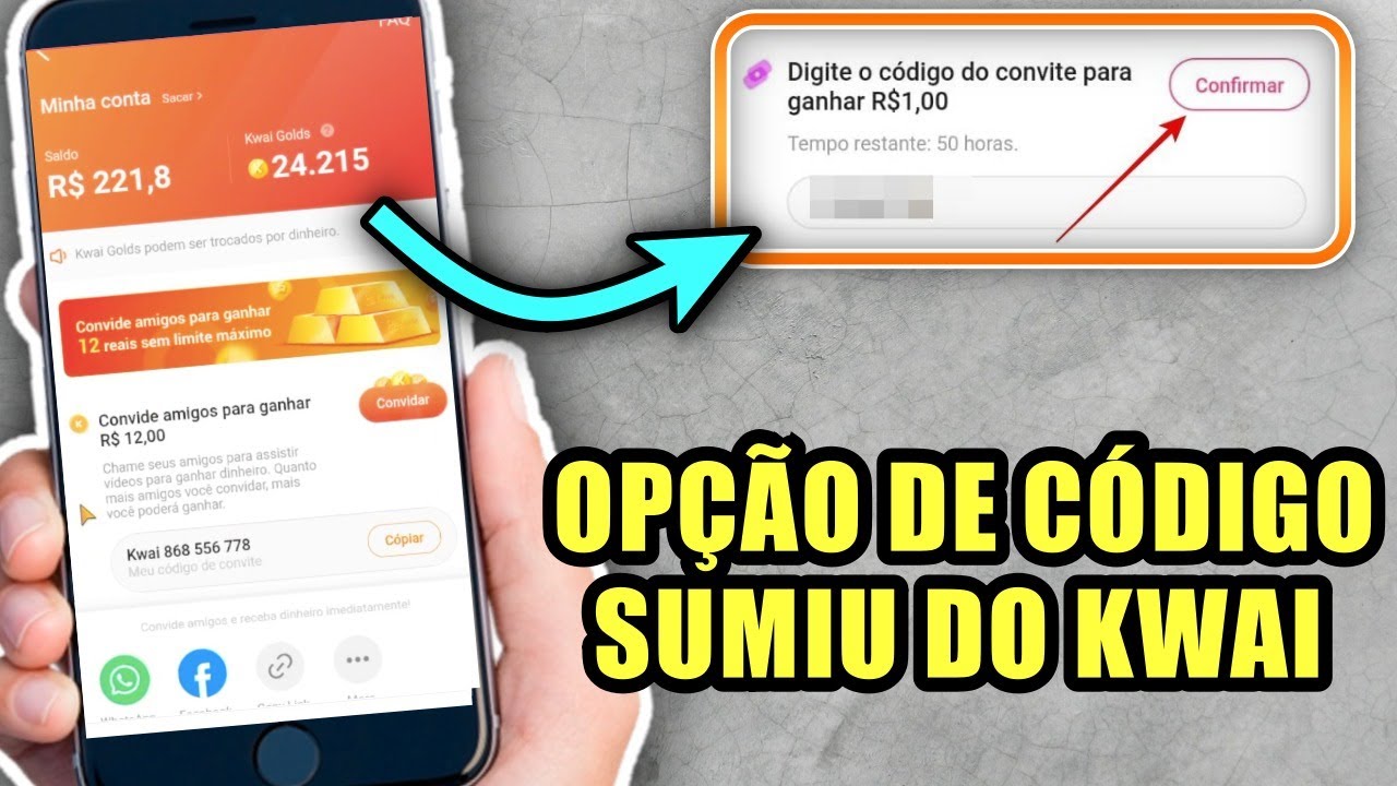 Como colocar C&Oacute;DIGO de CONVITE no KWAI - OP&Ccedil;&Atilde;O de COLOCAR C&Oacute;DIGO SUMIU (RESOLVIDO)