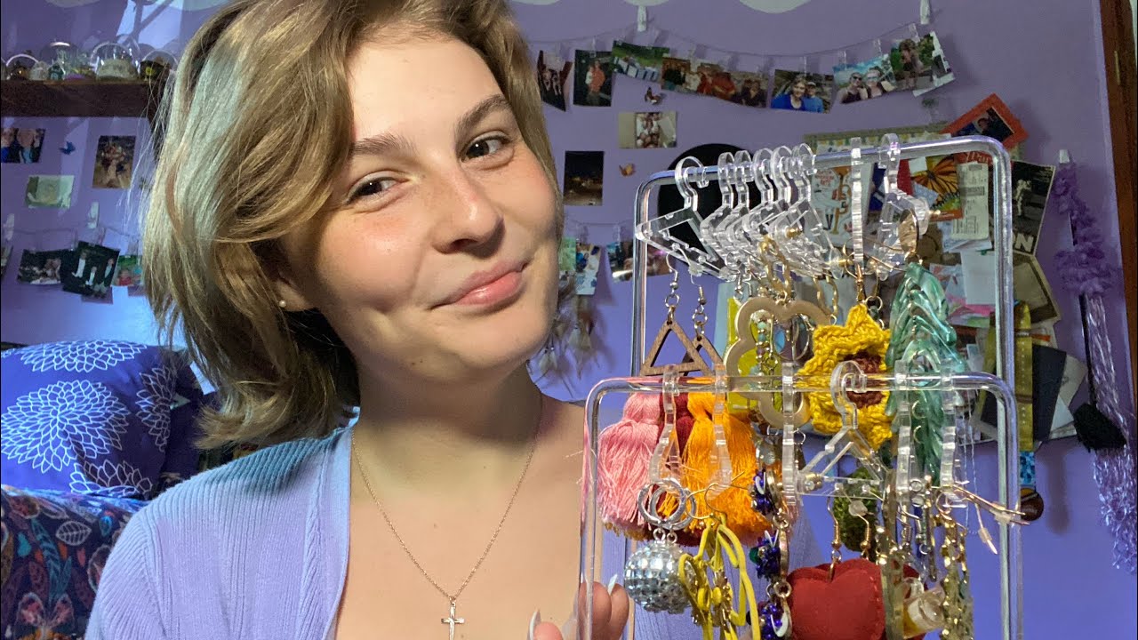 ASMR |showing you my funky earrings collection|✨