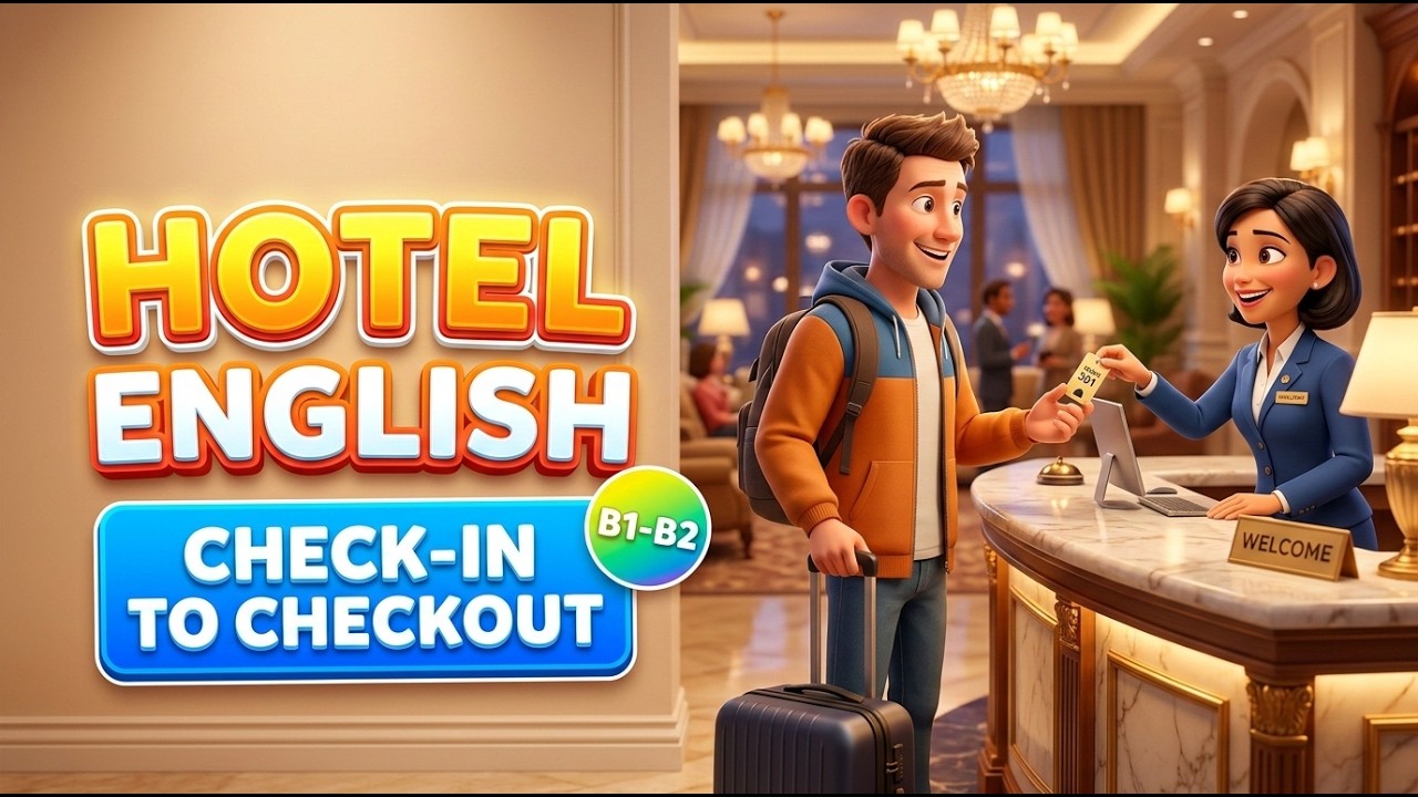 Hotel English: Check-In, Room Problems, Room Service & Checkout (B1–B2)