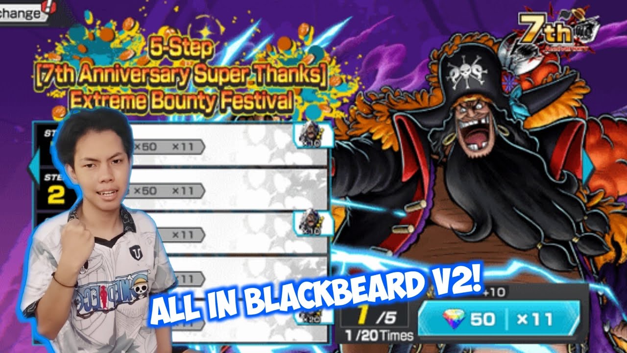 ALL IN! DEMI GACHA BLACKBEARD OMPONG V2🔥 One Piece Bounty Rush 