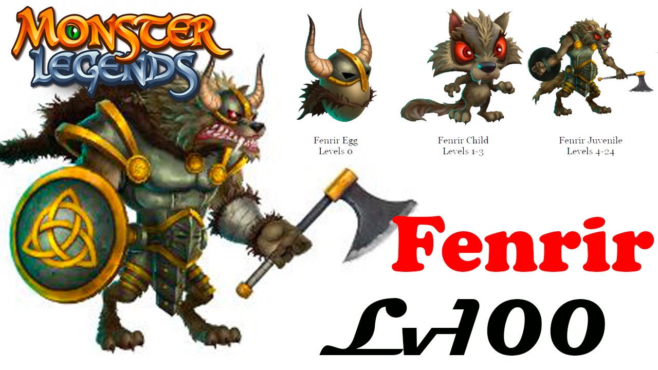 СИЛЬНЕЙШИЙ МОНСТР FENRIR 1-100 Monster Legends 117  - монстр на прокачку ЛЕГЕНДАРНЫЙ ФЕНРИР lv100