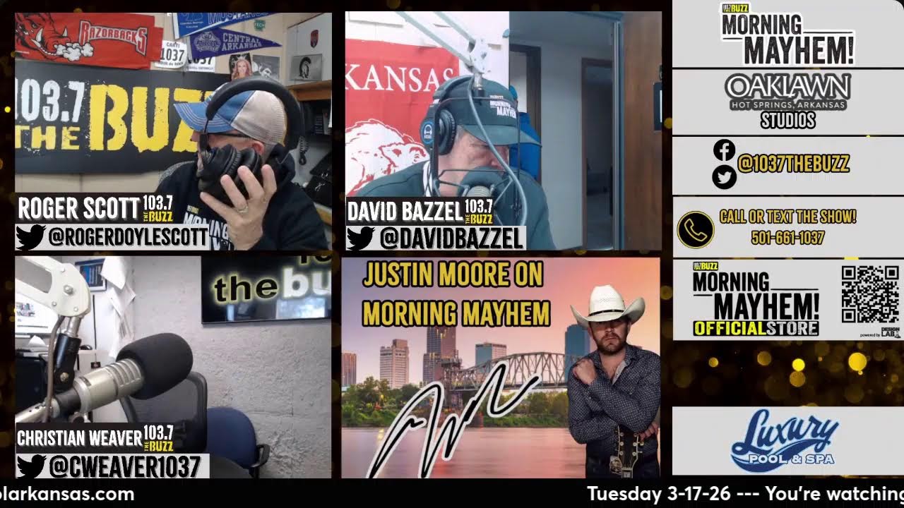 Morning Mayhem with David Bazzel and Roger Scott is LIVE from The Oaklawn Hot Springs Studio!