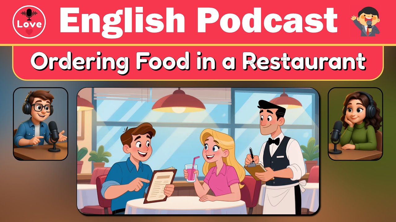 Ordering Food in a Restaurant for Beginners | Real English Conversation Practice | English Podcast