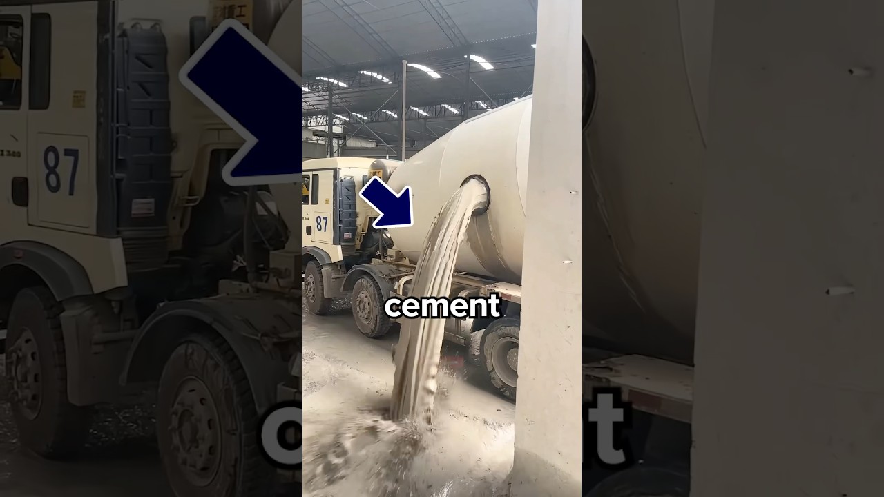 How do Cement Trucks Actually Work? 😳 #cars #truck #cement