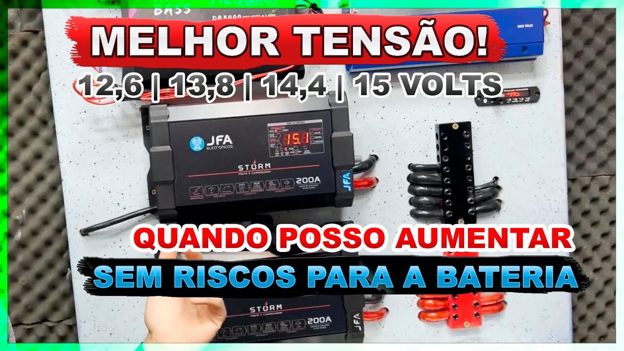 Qual a melhor tensão do som e da bateria 12,6 13,8 14,4 ou 15 v? Entenda!